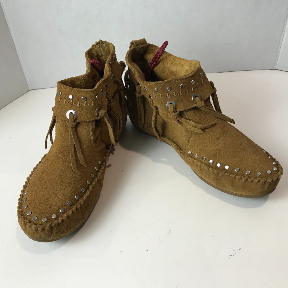 H&M Suede Fringe Slip on Bootie US 9